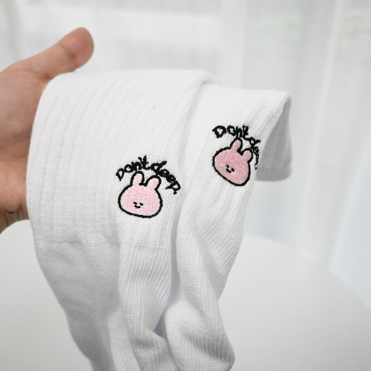 【あさみみちゃん】刺繍ソックス(don't deep)【10月中旬発送】