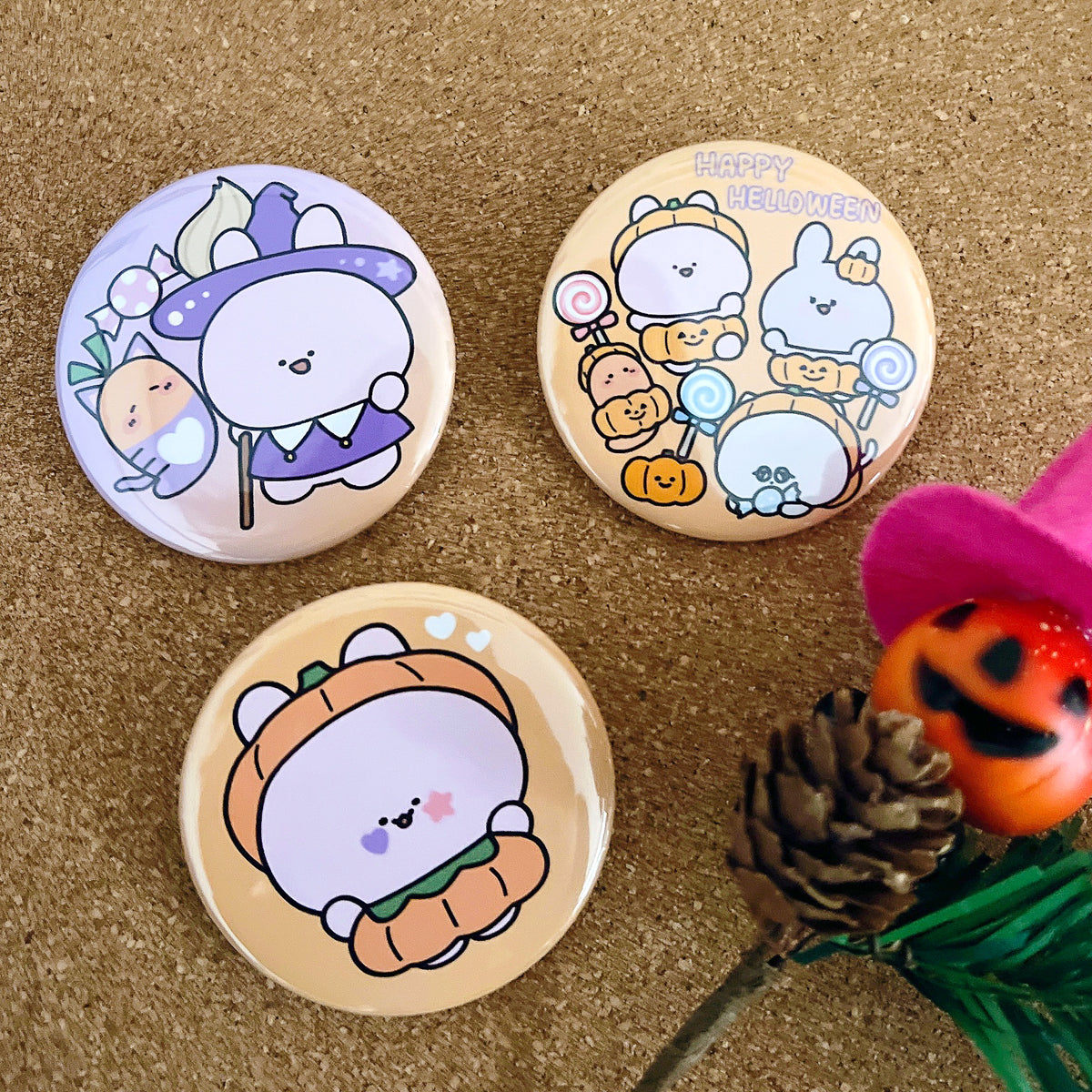 【あさみみちゃん】ハッピーハロウィンランダム缶バッジ(全3種)【10月下旬発送】