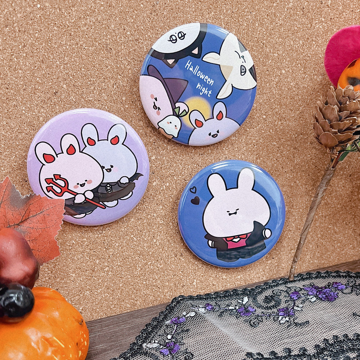 【あさみみちゃん】ハロウィンナイトランダム缶バッジ(全3種)【10月下旬発送】