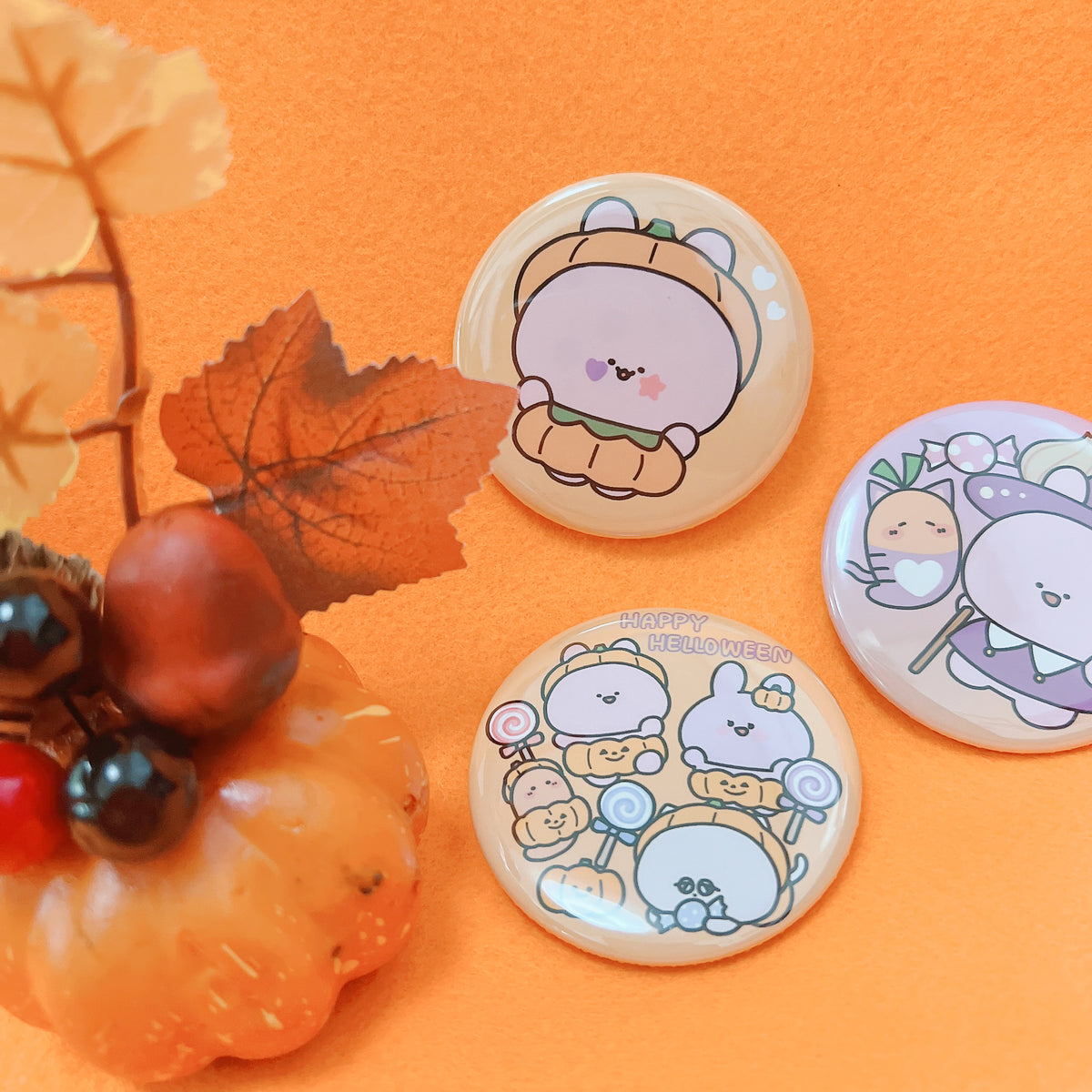 【あさみみちゃん】ハッピーハロウィンランダム缶バッジ(全3種)【10月下旬発送】