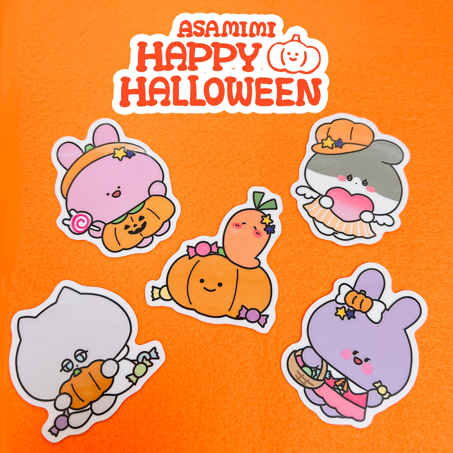 【あさみみちゃん】ハッピーハロウィンステッカー(5枚入り)