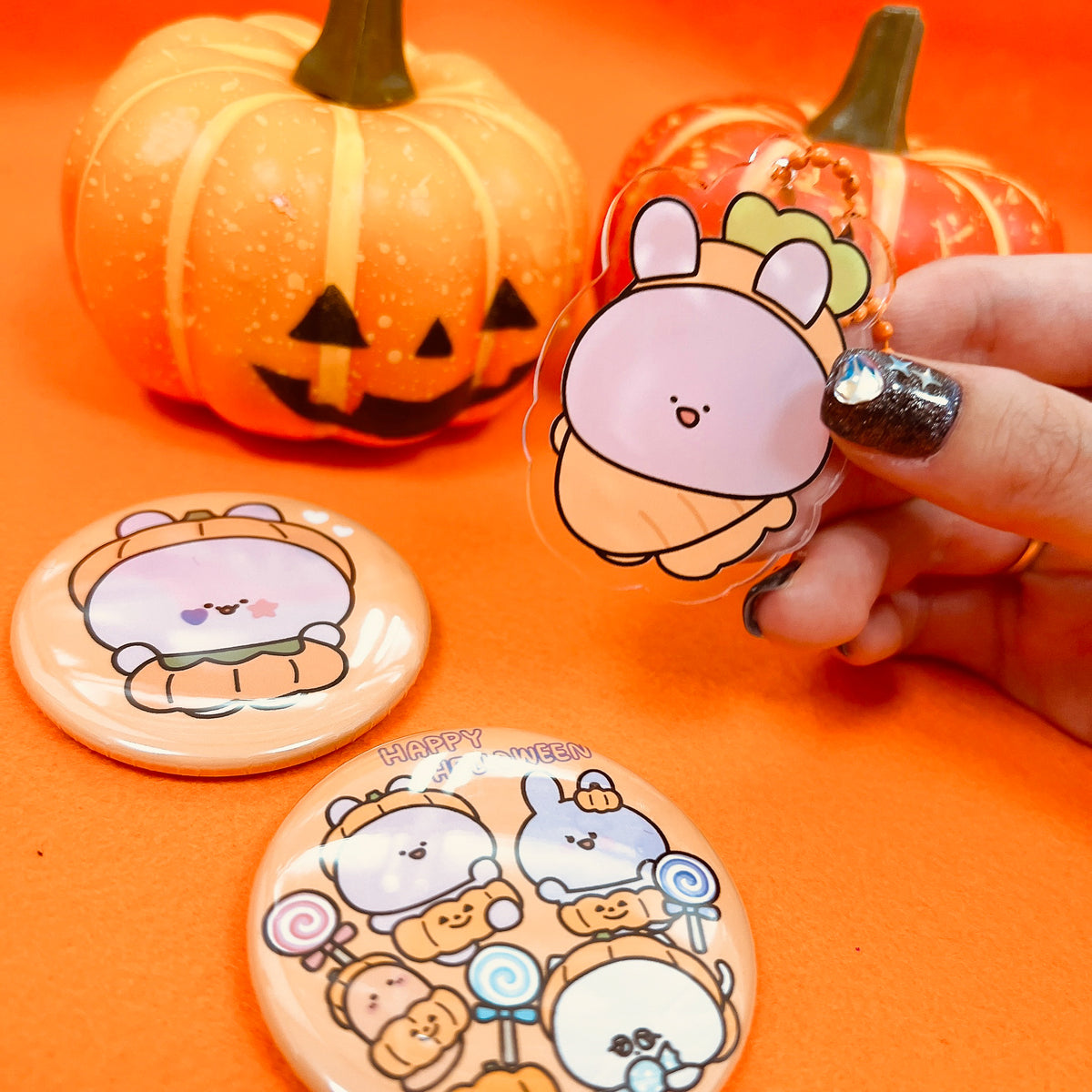 【あさみみちゃん】ハッピーハロウィンランダム缶バッジ(全3種)【10月下旬発送】