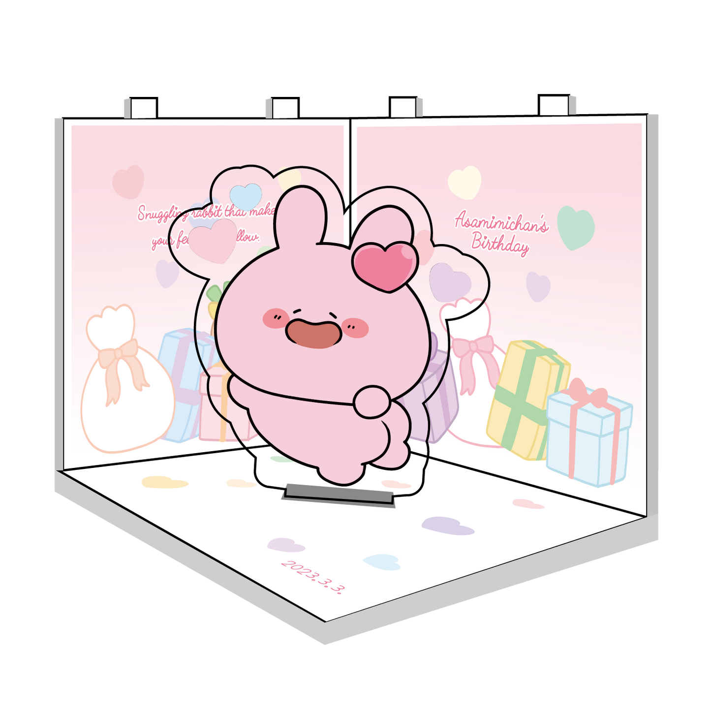 【あさみみちゃん】アクリルジオラマ(あさみみバースデー)