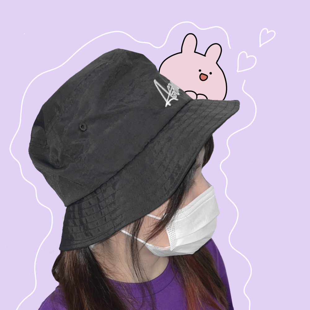【あさみみちゃん】刺繍バケットハット(ASAMIMI)【10月中旬発送】