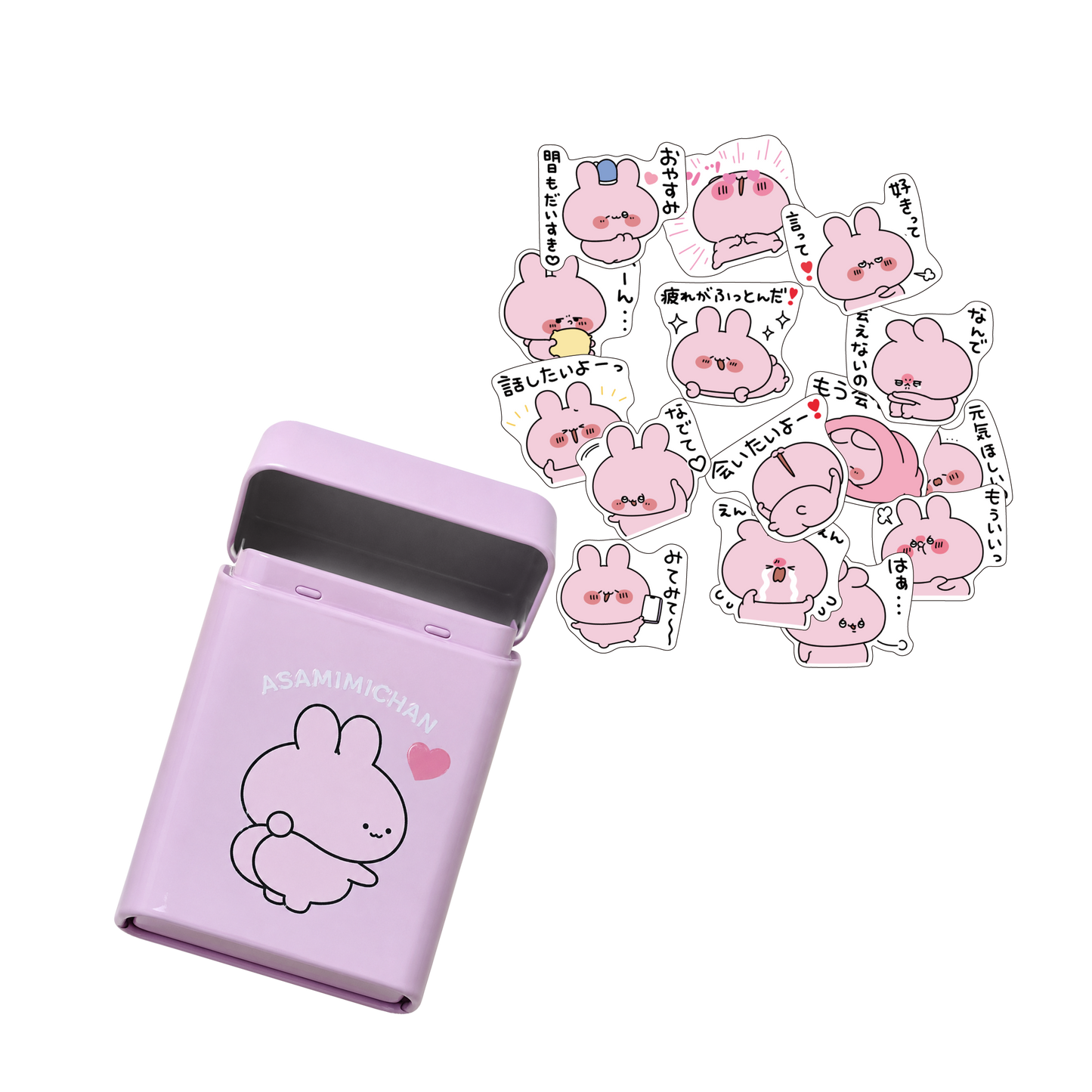 【あさみみちゃん】フレークシール＆シガレット缶セット【8月下旬発送】