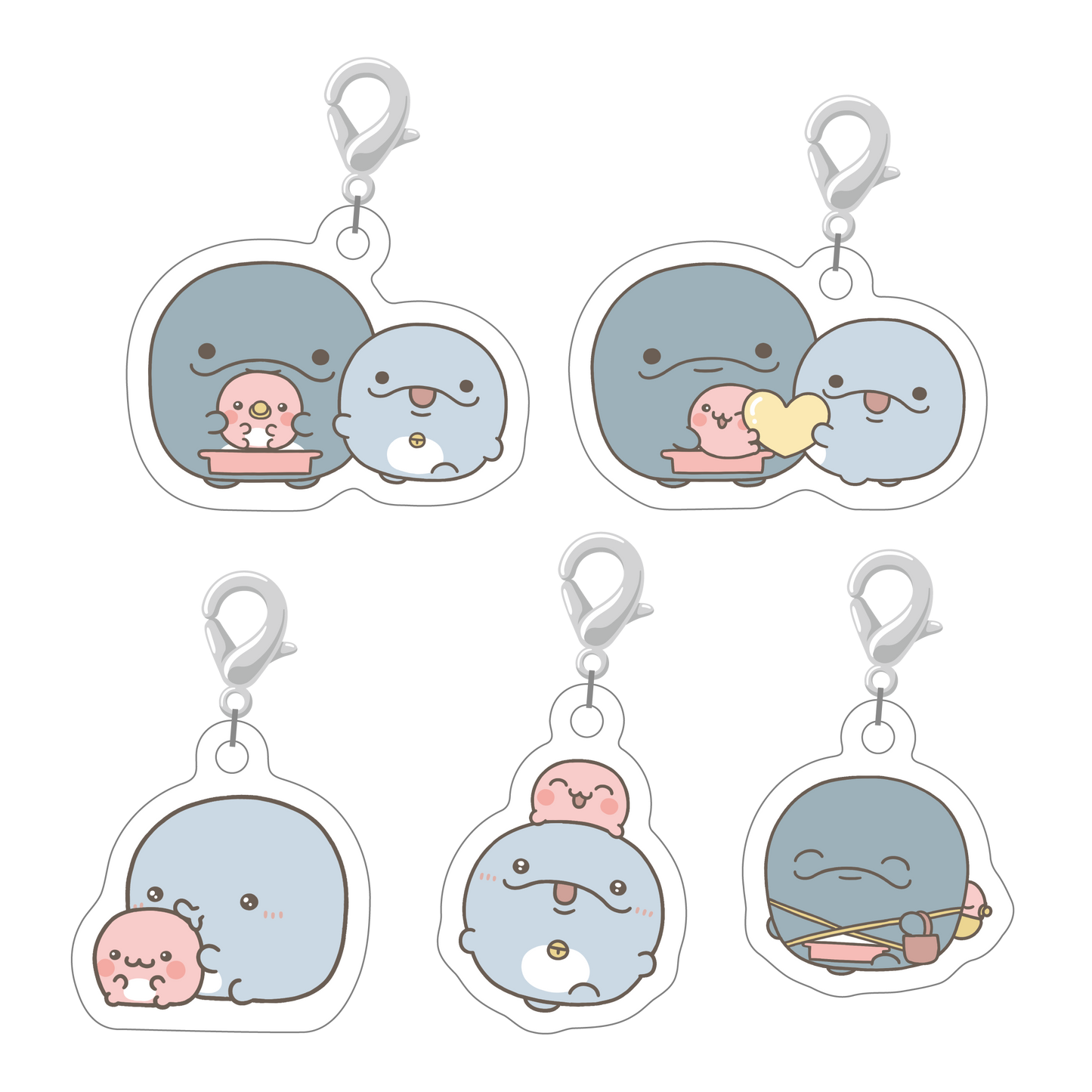 [OYAKOIRUKA] Set completo mini charm in acrilico casuali (tutti i 5 tipi) [Spedizione a metà marzo]