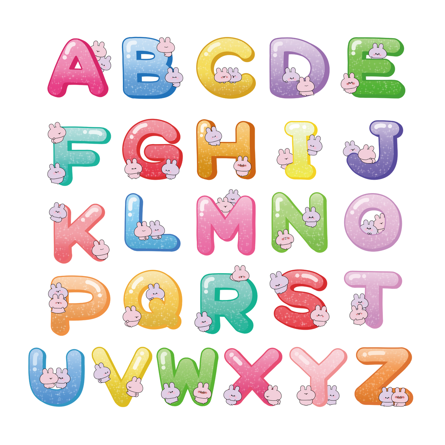 [ASAMIMICHAN] ASAMIMI ALPHABET♡Sticker [Shipping in mid-October]