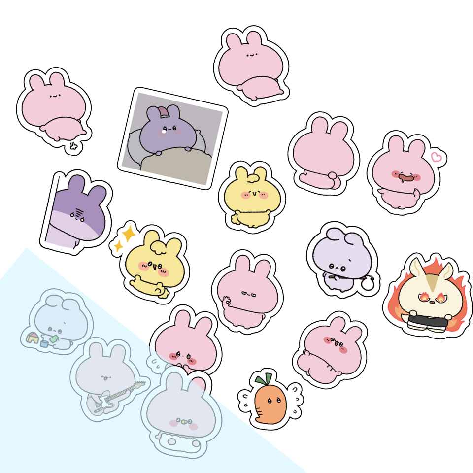 [ASAMIMI-CHAN 】LINE Stamp Flake Sticker (Asamimi Stamp without Text)【Shipping in Mid-November】