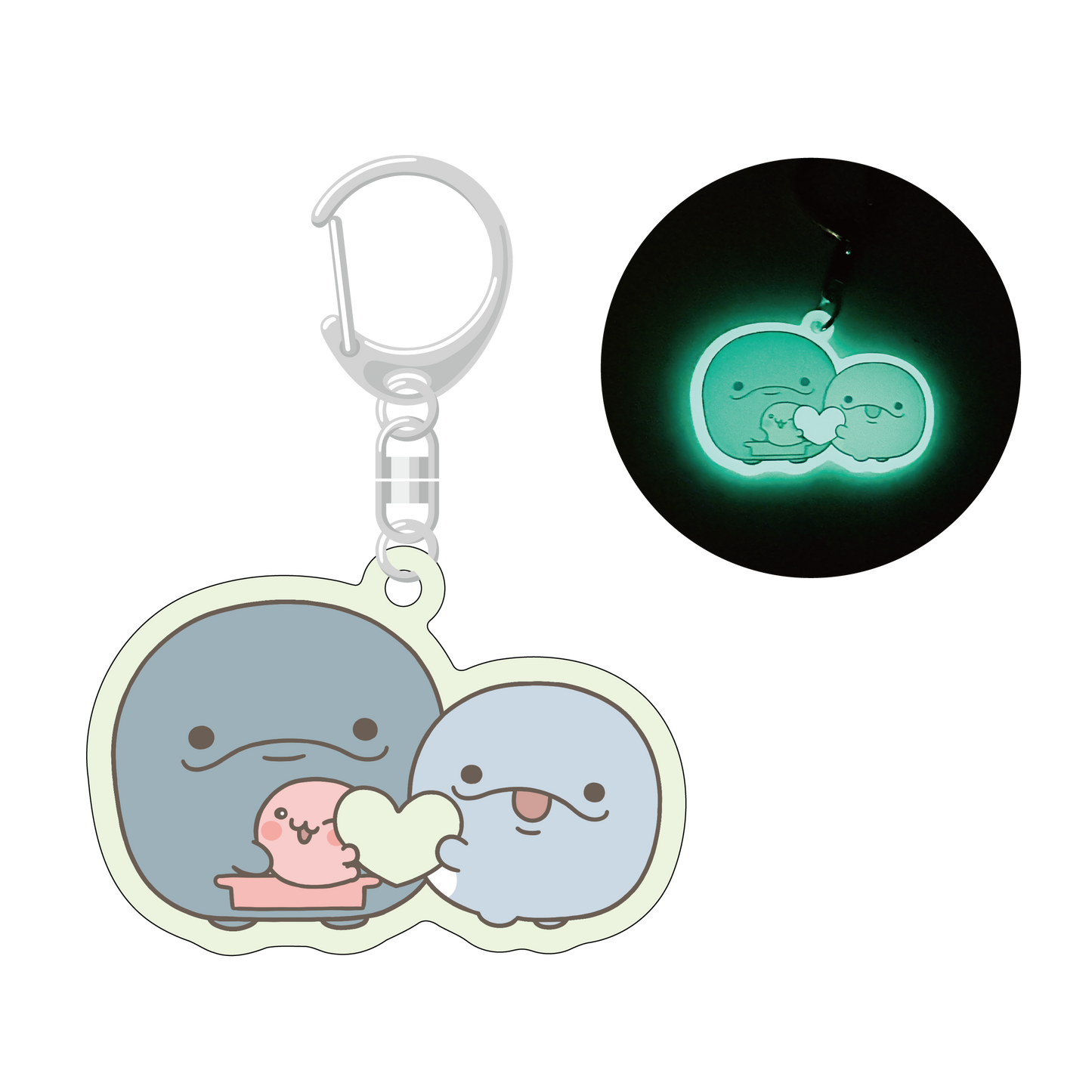 【親子イルカ】蓄光アクキー【3月中旬発送】