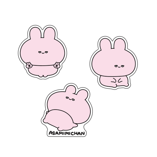 【あさみみちゃん】半目ステッカーセット（3枚入り）【5月下旬発送】