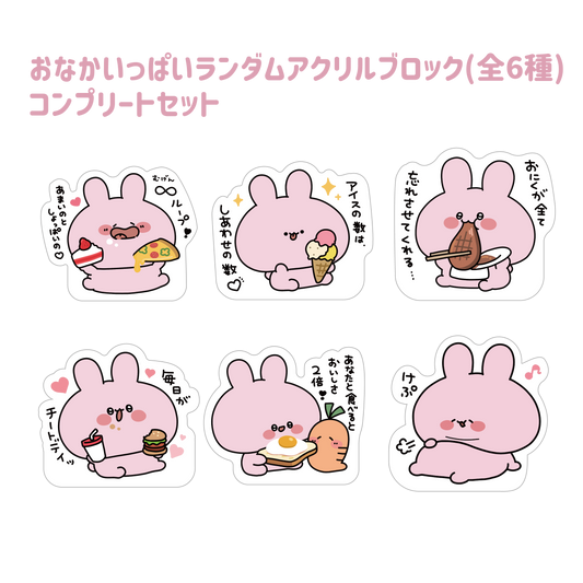 【あさみみちゃん】おなかいっぱいランダムアクリルブロックコンプリートセット（全6種）(おなかいっぱいシリーズvol.2)【8月中旬発送】