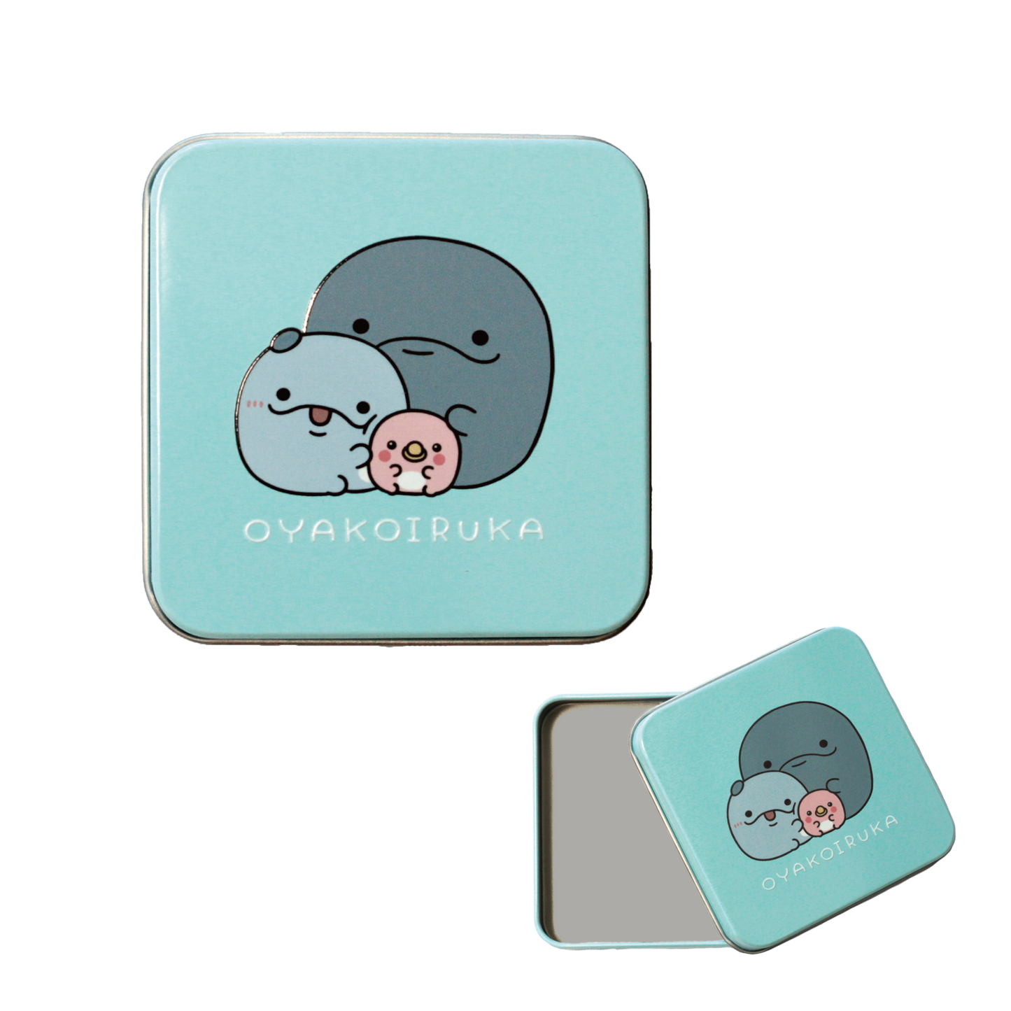 【親子イルカ】スクエア缶【12月中旬発送】