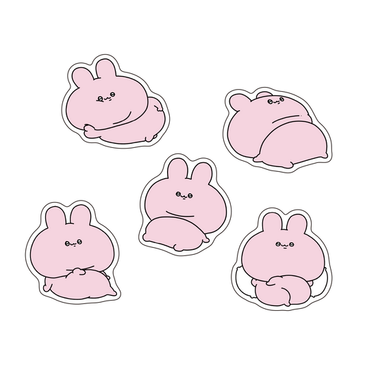 【あさみみちゃん】ぽっちゃりステッカーセット（5枚入り）【10月下旬発送】