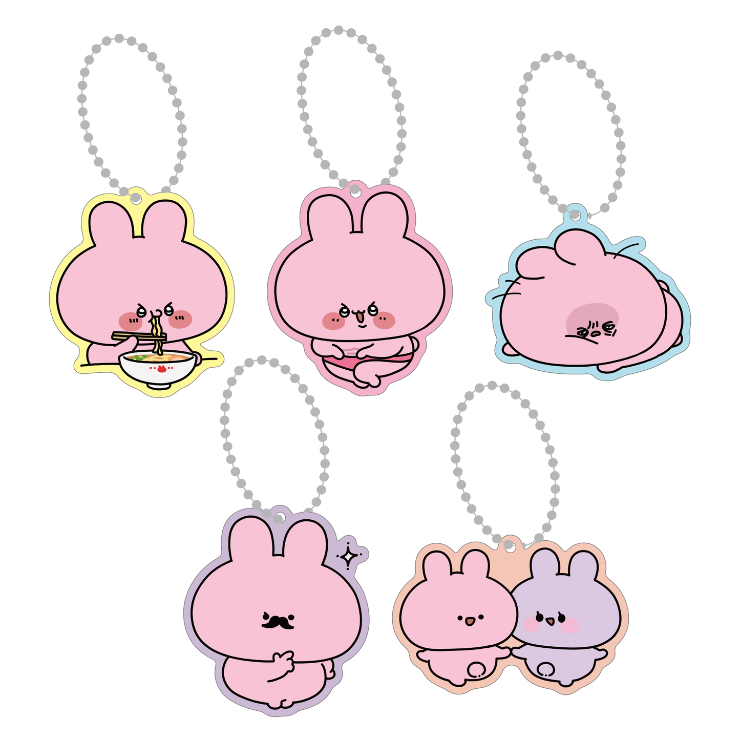 [ASAMIMICHAN] Set complet de porte-clés en acrylique couleur transparente aléatoire (5 types au total) [Expédition mi-mars]