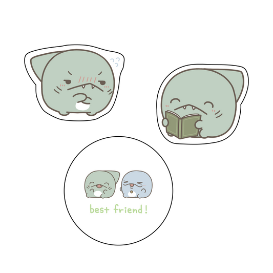 [OYAKOIRUKA] Lot de stickers SHARKUN (3 pièces) [Expédition à la mi-août]