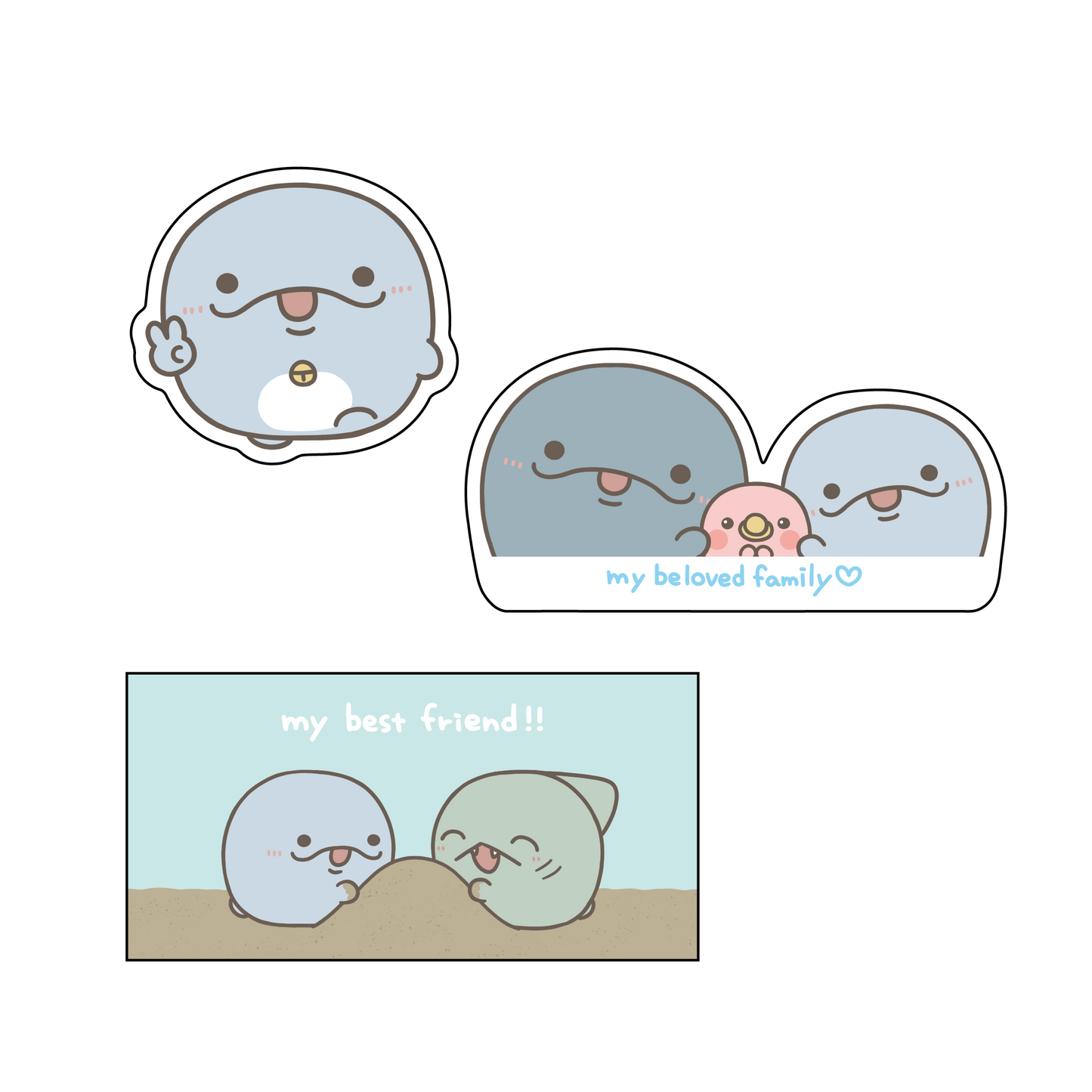 [OYAKOIRUKA]Set de stickers (Lot de 3)[Expédition mi-février]