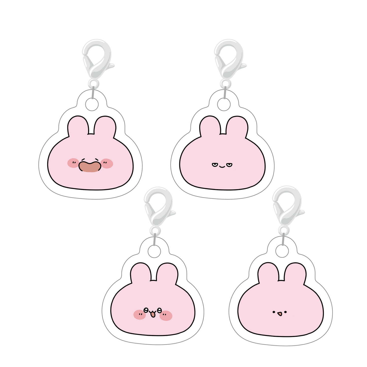 [ASAMIMICHAN] Gesicht Zufällige Mini-Acrylanhänger Komplett-Set (Alle 4 Arten) [Versand Mitte Februar]