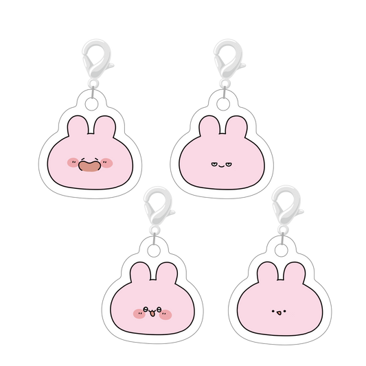[ASAMIMICHAN] Random Face Mini Acrylic Charm Complete Set (All 4 types) [Shipping in mid-February]