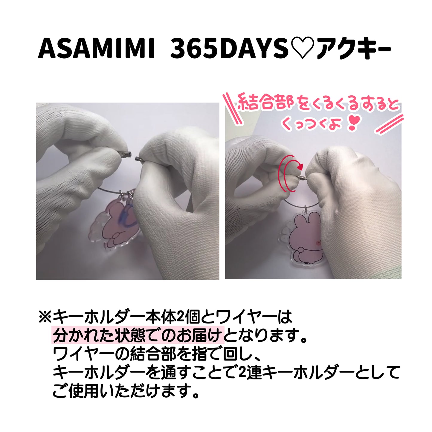[ASAMIMICHAN] ASAMIMI 365DAYS♡ Portachiavi in acrilico (Ottobre-Dicembre) (Ristampa) [Spedizione a fine agosto]