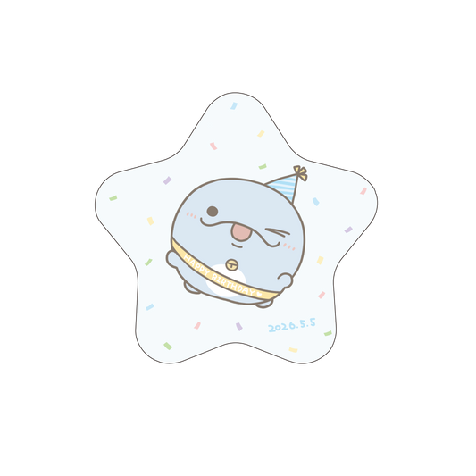 【親子イルカ】親子イルカバースデー♪星型缶バッジ【6月下旬発送】