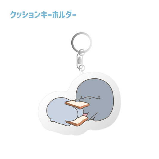 [Parent and child dolphin] Butt sand cushion key chain