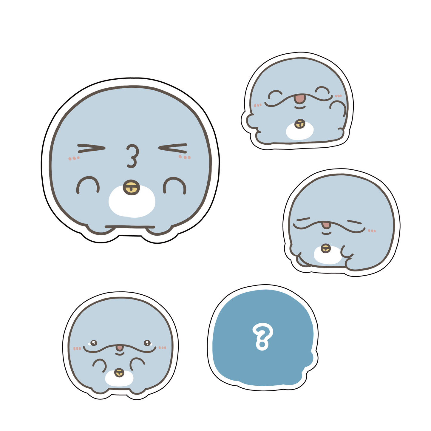 【親子イルカ】どんな顔が好き？ランダムステッカー（全5種・シークレットあり）