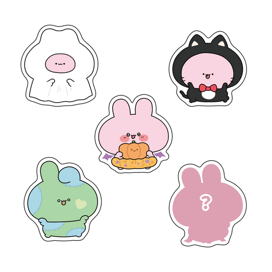 【あさみみちゃん】シークレットあり♪ランダムハロウィンステッカーコンプリートセット（全5種）【10月中旬発送】
