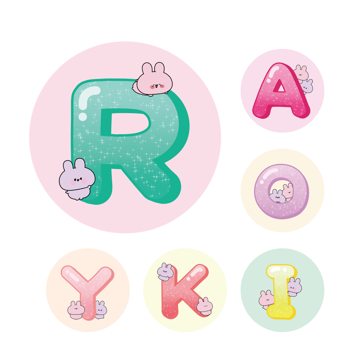 あさみみちゃん】ASAMIMI ALPHABET♡缶バッジ【10月中旬発送