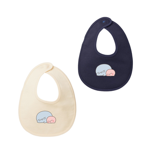 【親子イルカ】刺繍ベビースタイ【9月下旬発送】