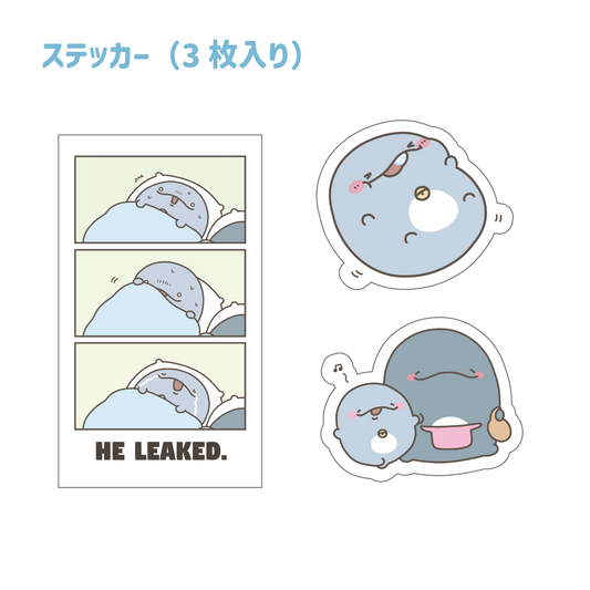 [Parent and child dolphin] Stickers (3 pieces) [Shipped in mid-September]