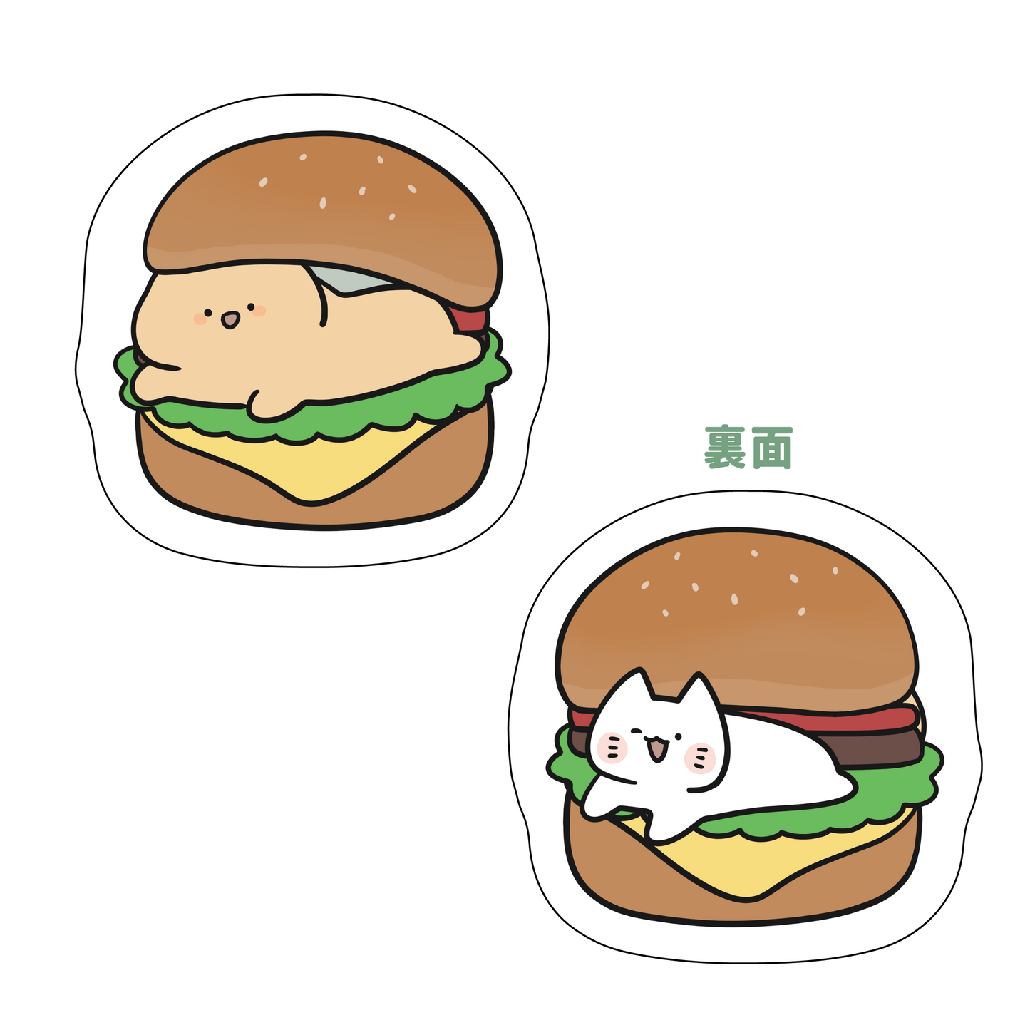 [KOMARIZAURUSU] Hamburger 🍔 Big Die-Cut Cushion [Shipping in mid-October]
