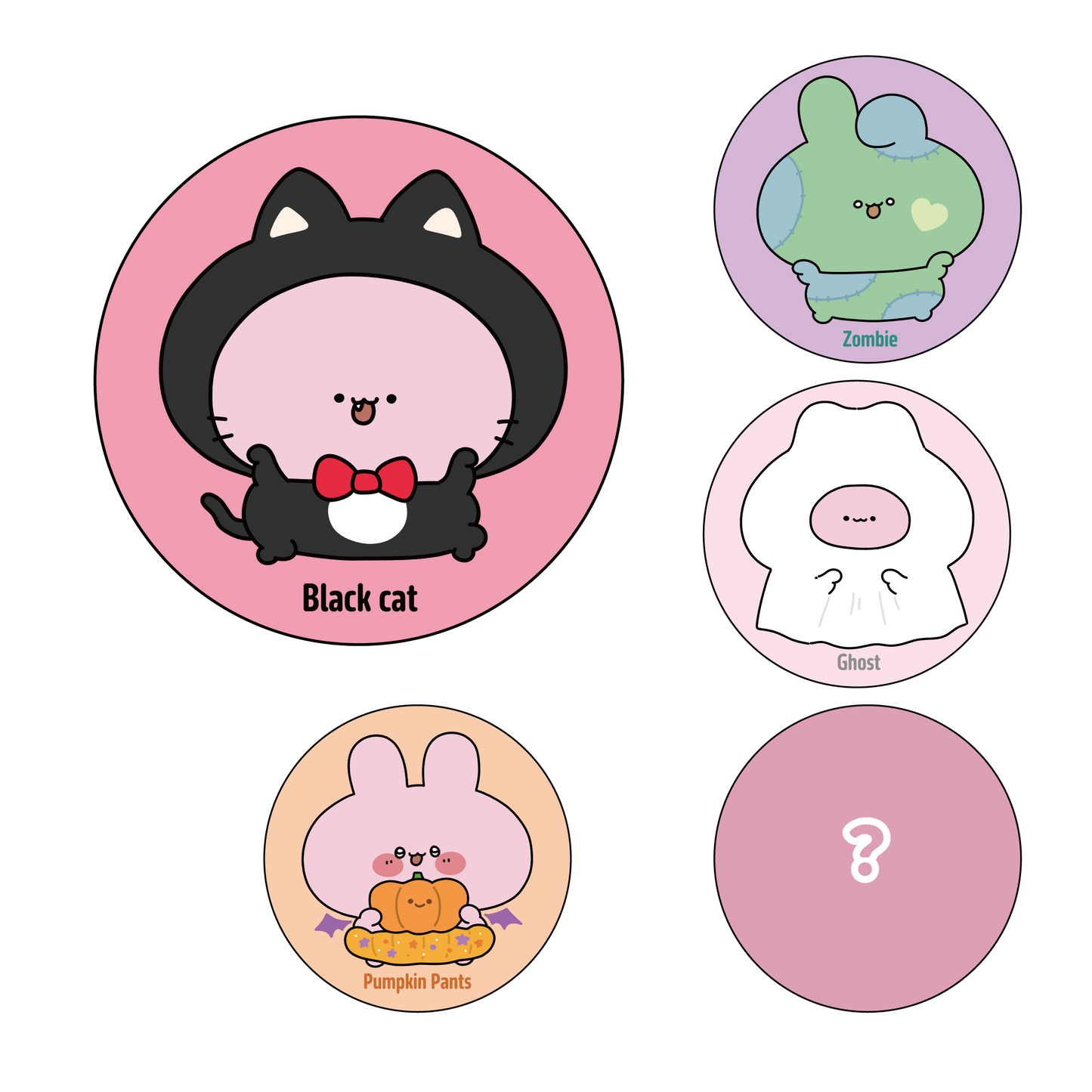 [ASAMIMICHAN] Random Halloween Can Badge with Secret! (All 5 Types) [Shipping in mid-October]