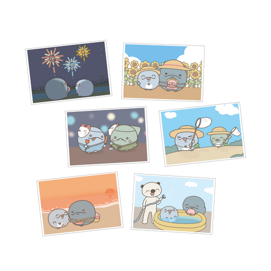 【親子イルカ】ランダム思い出フォトステッカーコンプリートセット（全6種）【10月下旬発送】