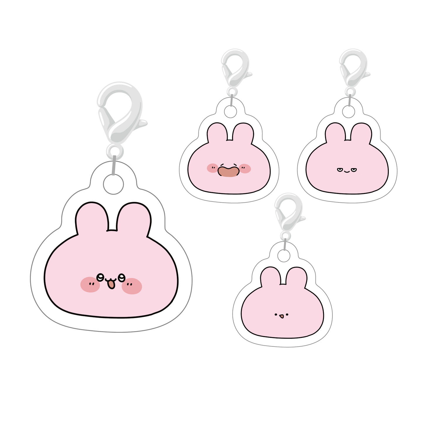 [ASAMIMICHAN] Mini charm in acrilico casuale del viso (Tutti i 4 tipi) [Spedizione a metà febbraio]