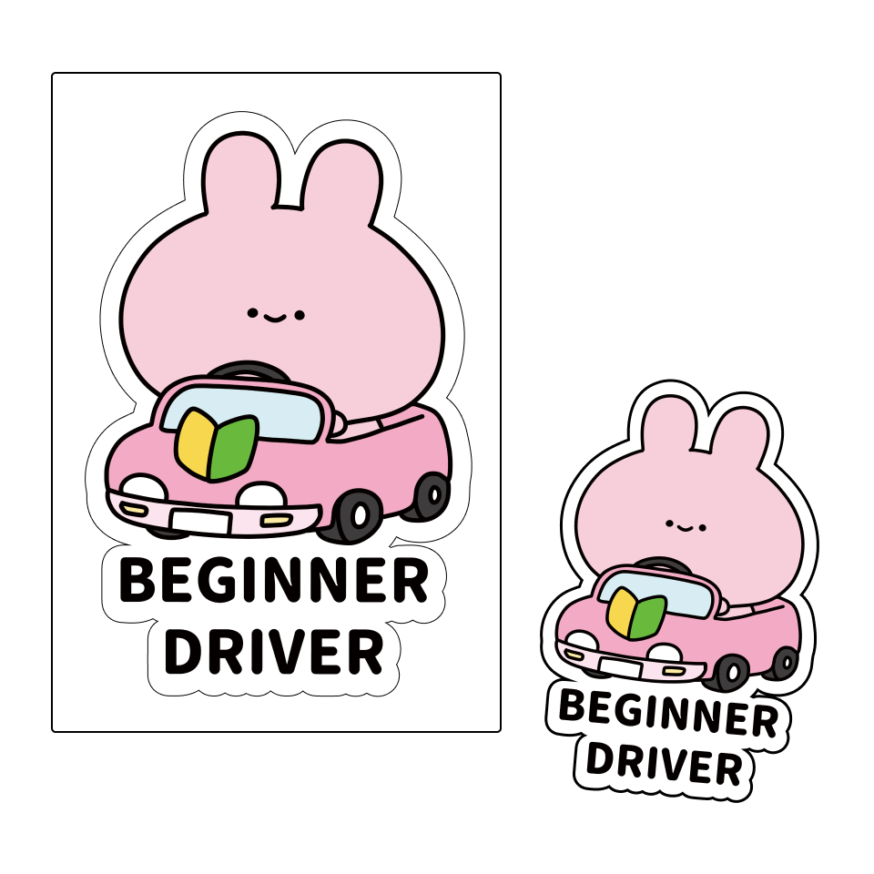 [ASAMIMI-CHAN 】BEGINNER DRAIVER sticker【Shipping in mid-November】