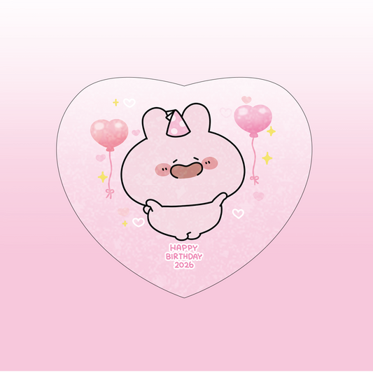 【あさみみちゃん】あさみみバースデー♡キラキラハート缶バッジ【4月中旬発送】