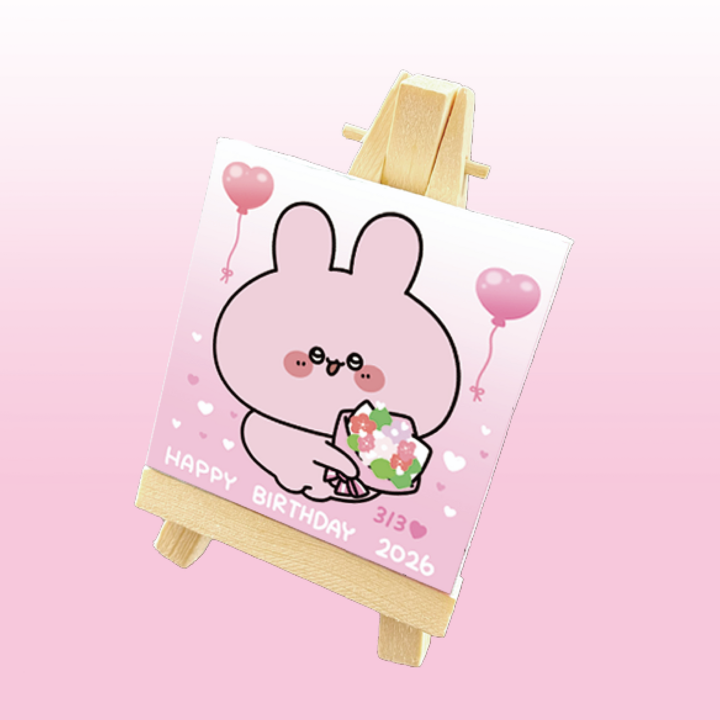 【あさみみちゃん】あさみみバースデー♡イーゼル付きミニキャンバス【4月中旬発送】