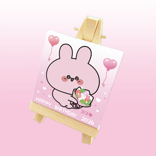【あさみみちゃん】あさみみバースデー♡イーゼル付きミニキャンバス【4月中旬発送】