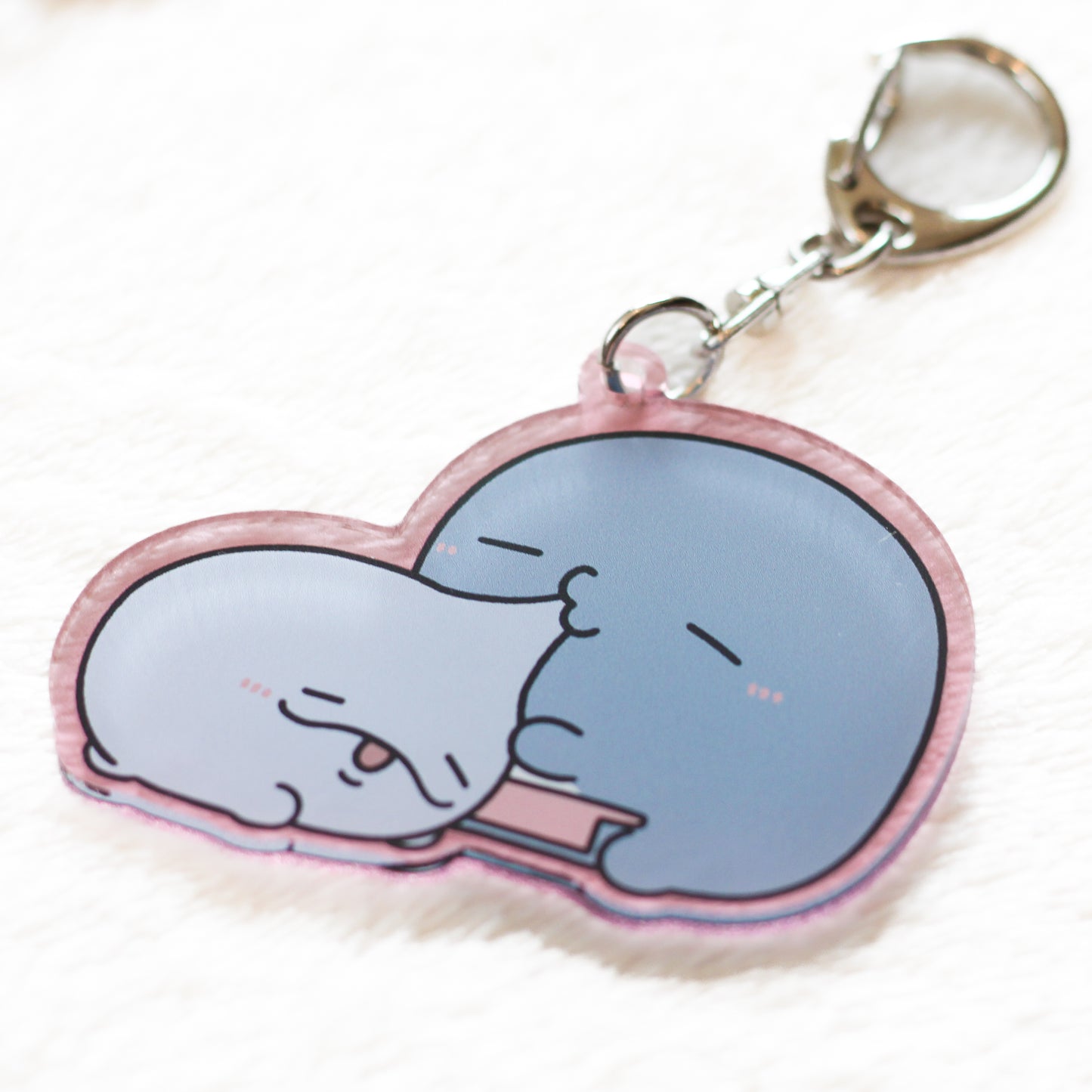 [親子海豚] 隨機透明色彩壓克力鑰匙圈(共6款)[7月中旬出貨]