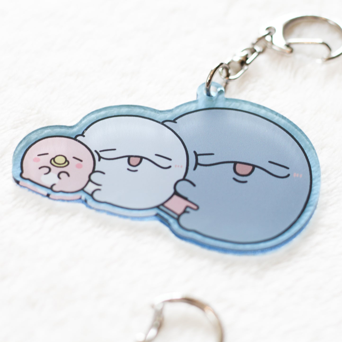 [親子海豚] 隨機透明色彩壓克力鑰匙圈(共6款)[7月中旬出貨]