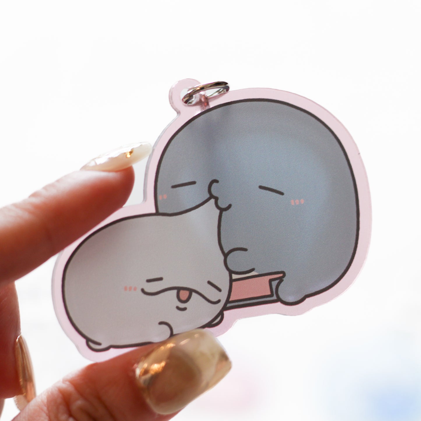 [親子海豚] 隨機透明色彩壓克力鑰匙圈(共6款)[7月中旬出貨]