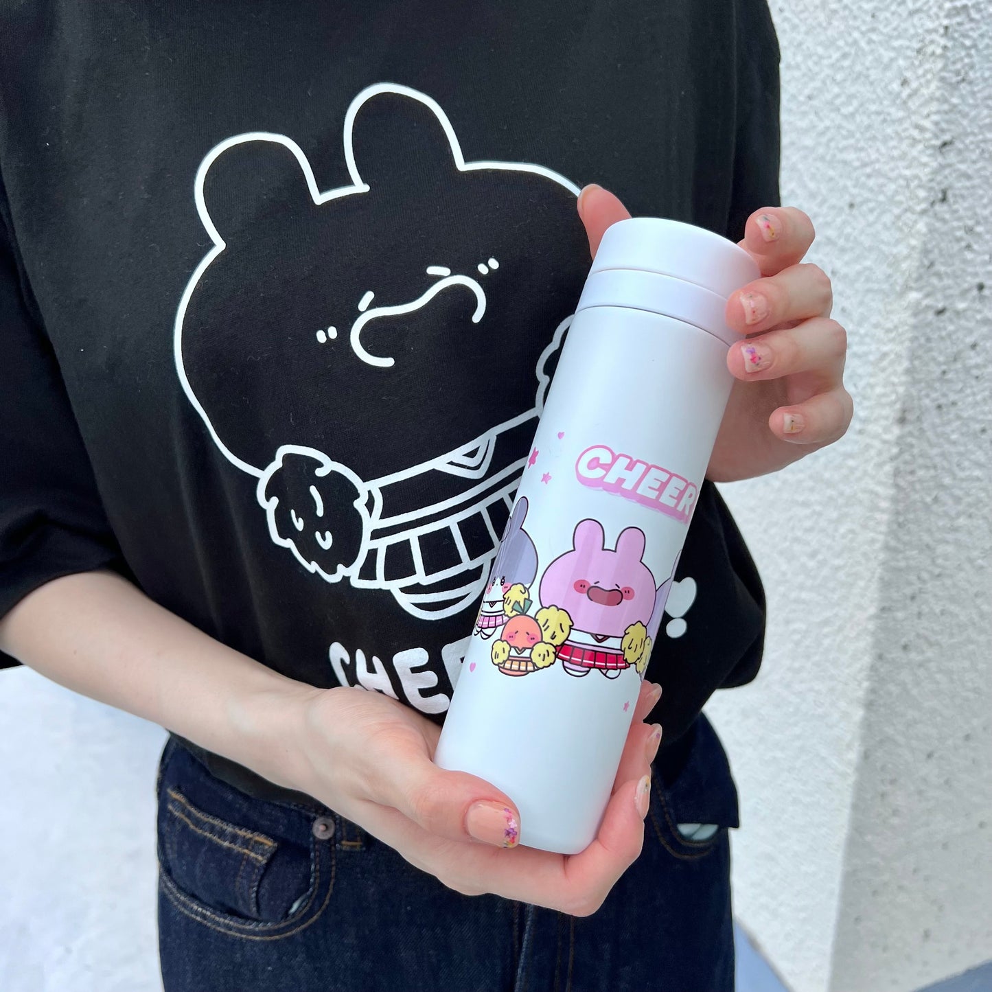 [Asamimi-chan] Soutenons tous la bouteille thermos mince en acier inoxydable (série CHEER UP!) (300 ml) [Expédié fin septembre]