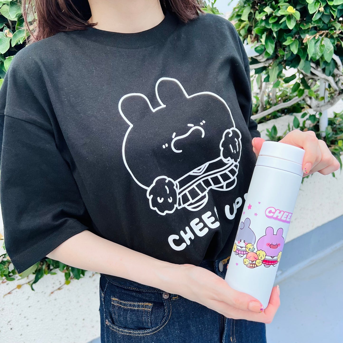 [Asamimi-chan] Soutenons tous la bouteille thermos mince en acier inoxydable (série CHEER UP!) (300 ml) [Expédié fin septembre]