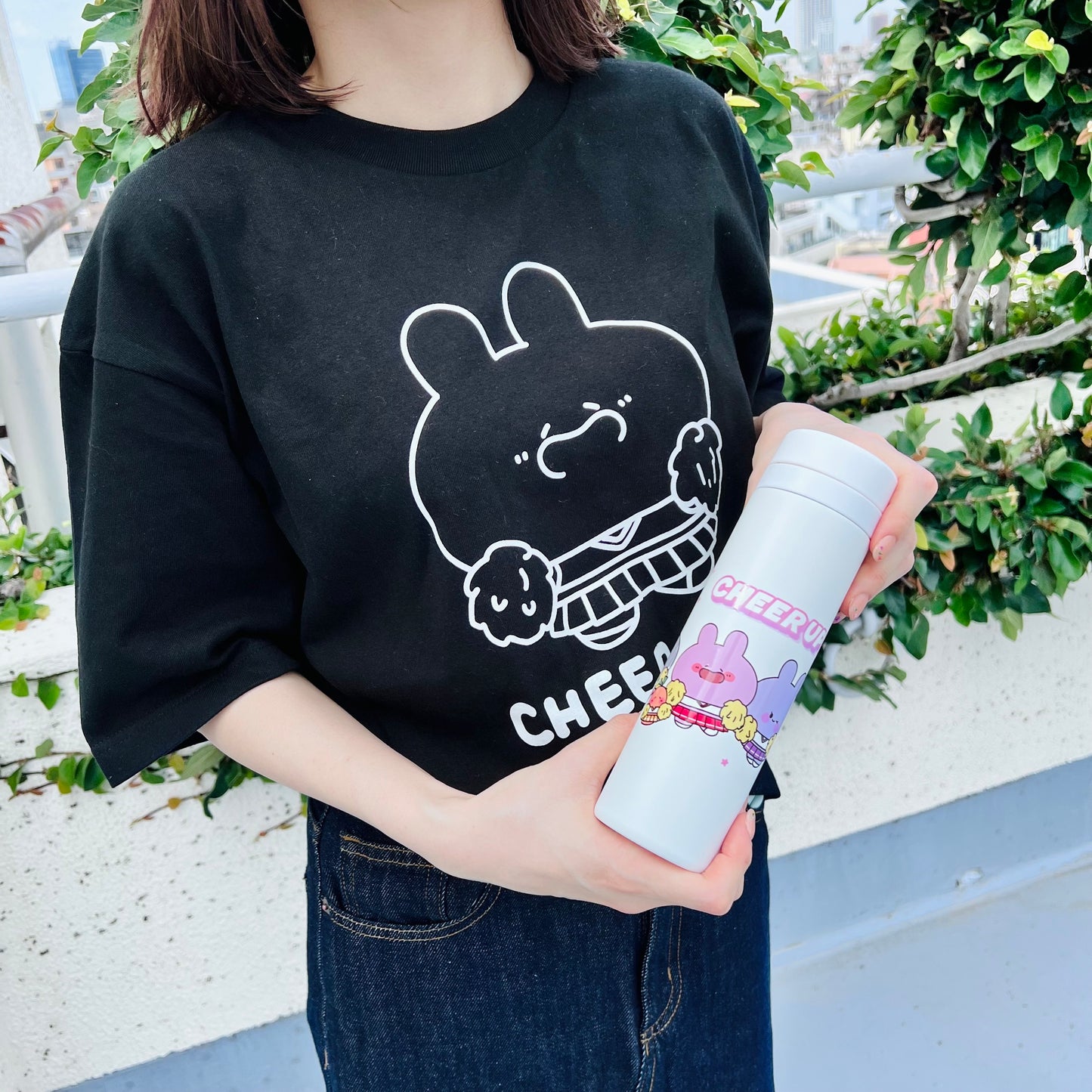 [Asamimi-chan] I'm rooting for you big silhouette T-shirt (CHEER UP! series) [shipped in late September]