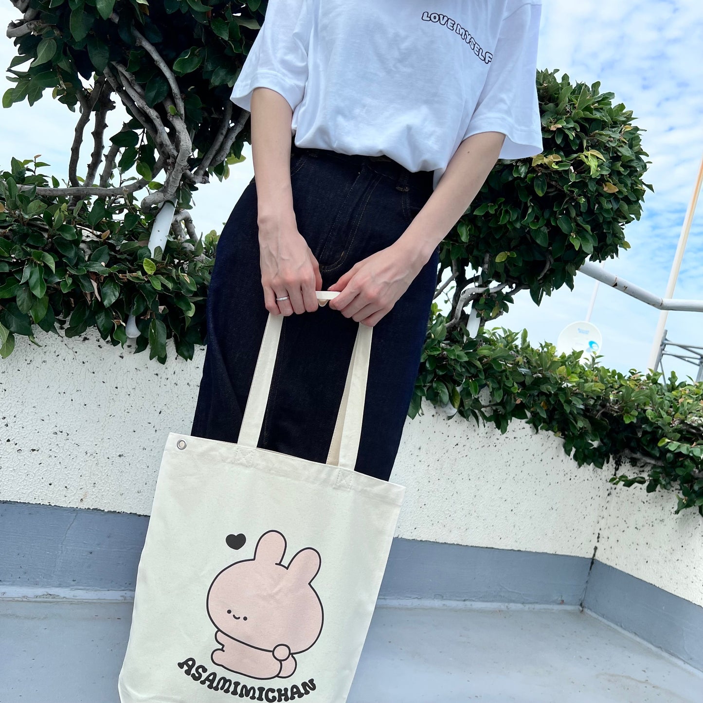 [Asamimi-chan] LOVE MYSELF♡ Tote bag avec oeillets (ASAMIMI BASIC 2024 JUILLET) [Expédié fin septembre]