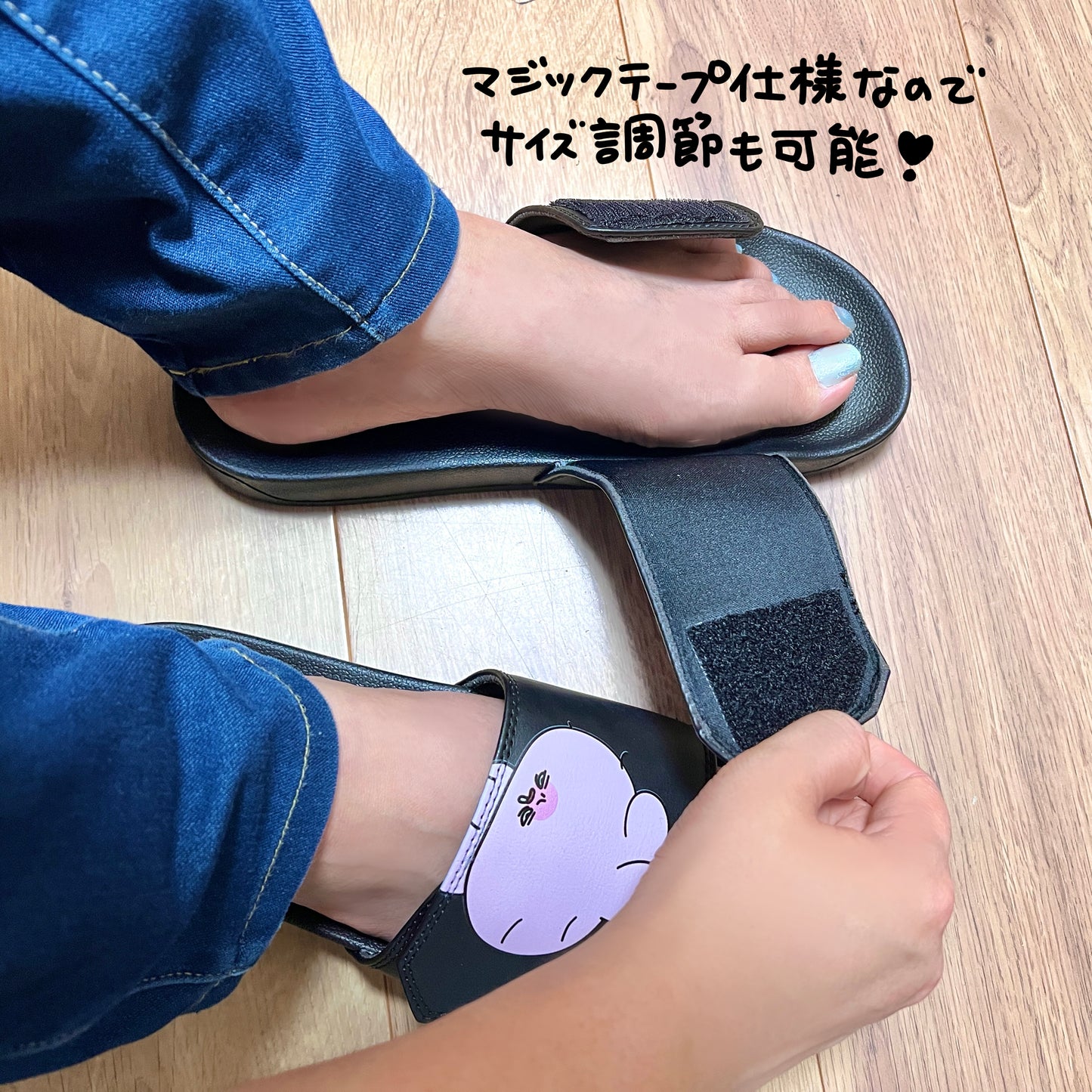 [ASAMIMICHAN] Velcro Rubber Sandals