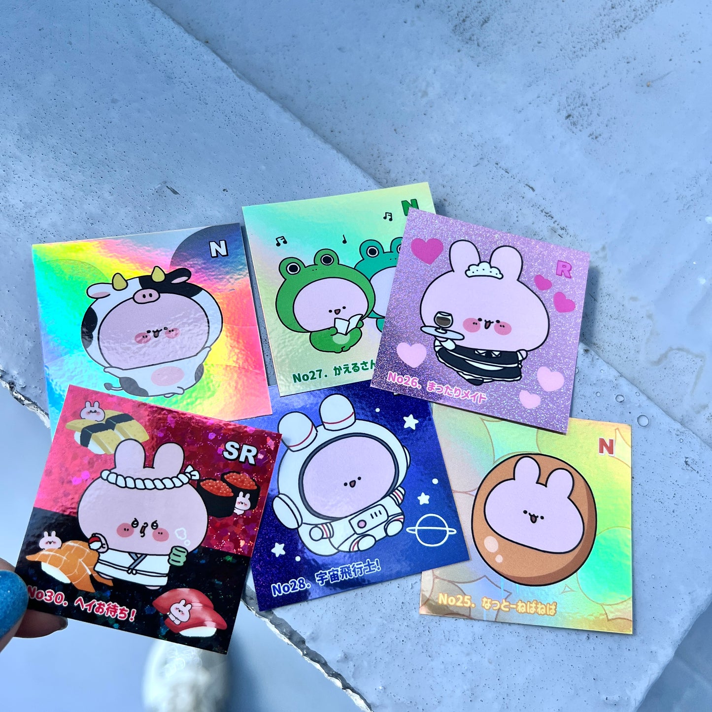 [ASAMIMICHAN] Random Square Holo Sticker Vol. 5 (6 types total) 