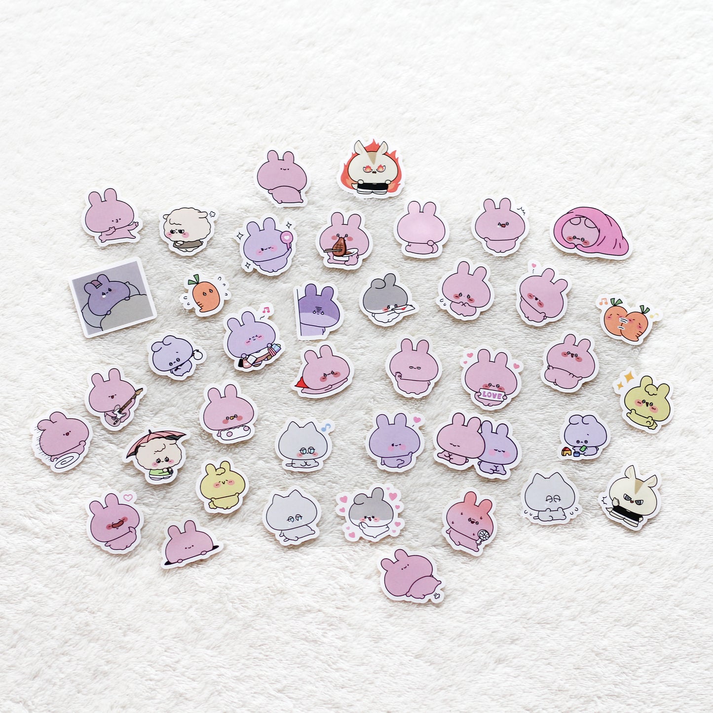 [ASAMIMI-CHAN 】LINE Stamp Flake Sticker (Asamimi Stamp without Text)【Shipping in Mid-November】