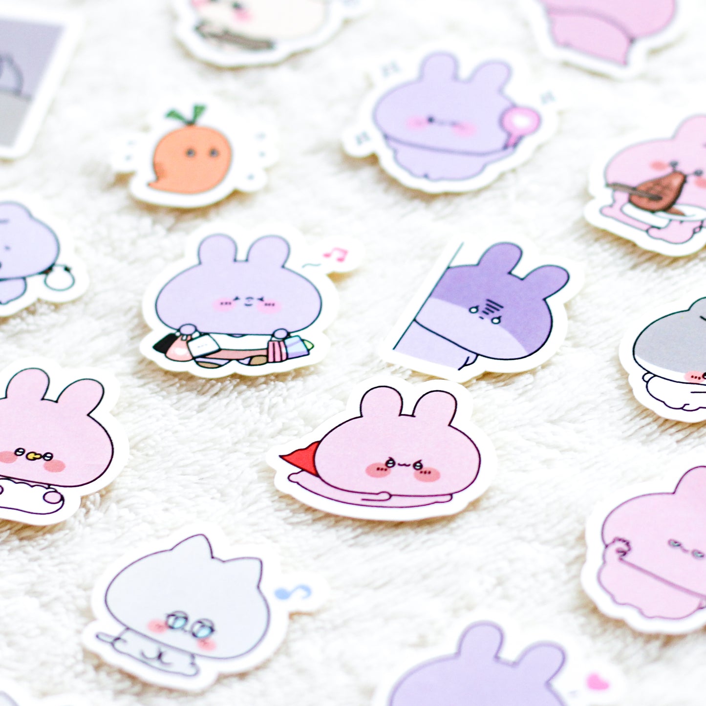 [ASAMIMI-CHAN 】LINE Stamp Flake Sticker (Asamimi Stamp without Text)【Shipping in Mid-November】