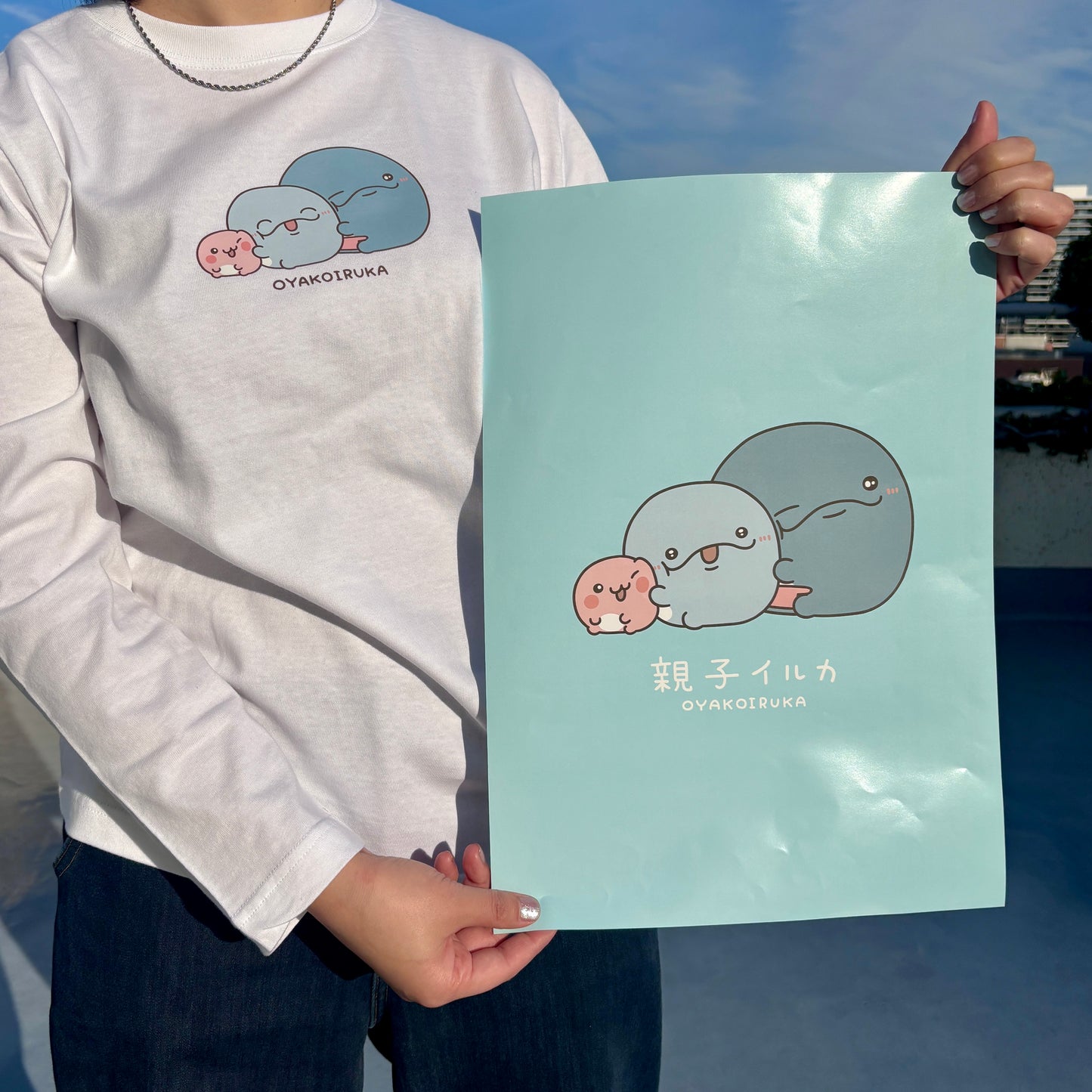 【親子イルカ】A3ポスター【3月中旬発送】